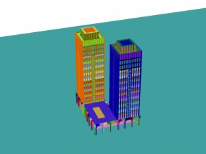 city - multi-storey commercial office building 185 Modelo 3D