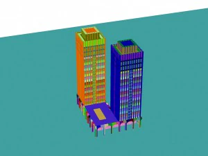 city - multi-storey commercial office building 185 3D Model