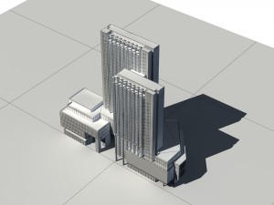 city - multi-storey commercial office building 186 3D 모델