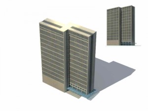 city - multi-storey commercial office building 190 3D Model