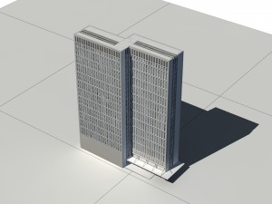 city - multi-storey commercial office building 190 3D 모델