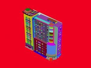 city - multi-storey commercial office building 191 3D 모델