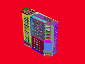 city - multi-storey commercial office building 191 3D Model