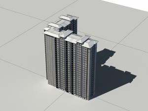 city - multi-storey commercial office building 192 3D Model