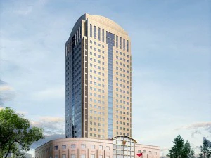 город - многоэтажное торгово-офисное здание 195 3D Модель