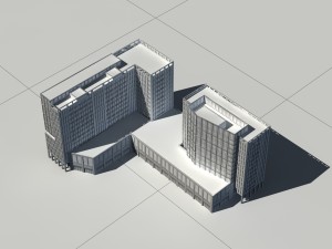 city - multi-storey commercial office building 196 3D Model