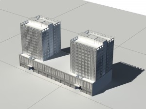 city - multi-storey commercial office building 197 3D Модель
