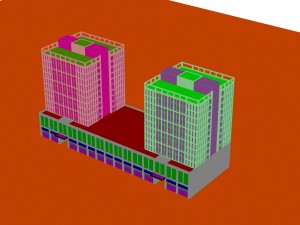 city - multi-storey commercial office building 197 3D Модель