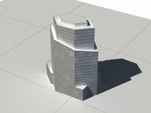 city - multi-storey commercial office building 200 Modello 3D