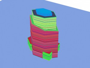 city - multi-storey commercial office building 200 Modello 3D