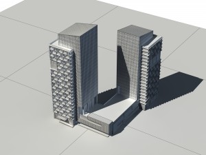 city - multi-storey commercial office building 205 Modèle 3D