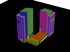 city - multi-storey commercial office building 205 3D Model