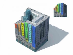 city - multi-storey commercial office building 211 3D Model