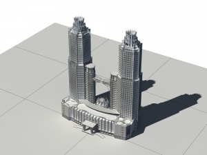 city - multi-storey commercial office building 212 3D Модель