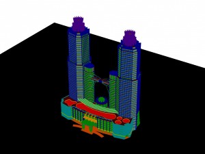 city - multi-storey commercial office building 212 3D Модель