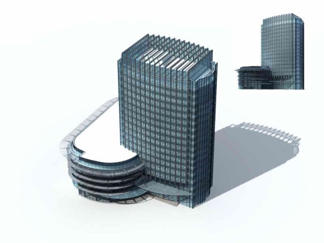 city - multi-storey commercial office building 216 Modelo 3D .c4d .max .obj .3ds .fbx .stl .blend 