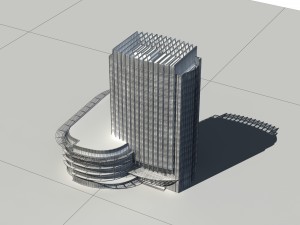 city - multi-storey commercial office building 216 Modelo 3D
