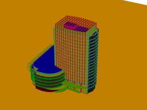 city - multi-storey commercial office building 216 Modelo 3D