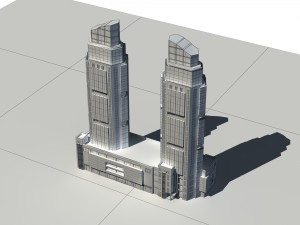 city - multi-storey commercial office building 218 3D Model