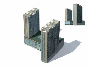 city - multi-storey commercial office building 219 3D Model