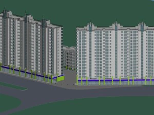 city - multi-storey commercial office building 220 3D Model