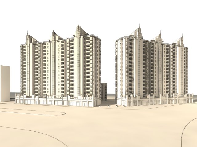 city - multi-storey commercial office building 220 Modelo 3D .c4d .max .obj .3ds .fbx .stl .blend