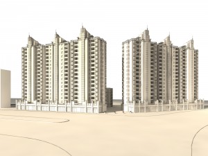city - multi-storey commercial office building 220 3D Модель