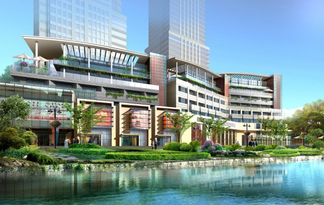 urban construction - multi-storey building commercial office building 238 3D Модель .c4d .max .obj .3ds .fbx .stl .blend