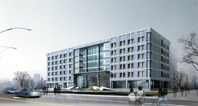urban construction - multi-storey building commercial office building 244 3D Модель .c4d .max .obj .3ds .fbx .stl .blend 
