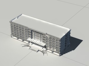 urban construction - multi-storey building commercial office building 244 3D Модель
