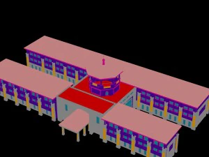 city - multi-storey commercial office building 224 3D Model