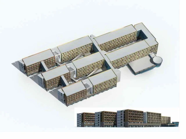 city - multi-storey commercial office building 226 3D Model .c4d .max .obj .3ds .fbx .stl .blend 