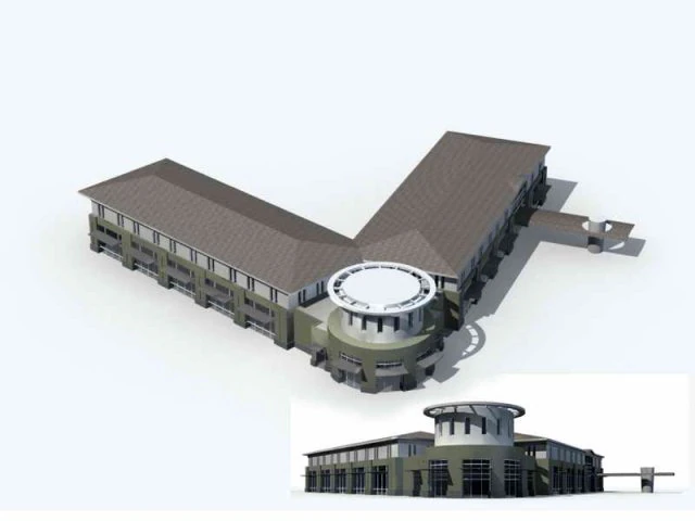 city - multi-storey commercial office building 230 3D Model .c4d .max .obj .3ds .fbx .stl .blend 