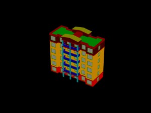 city construction - large real estate residences 1 Model 3D
