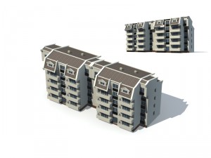 city construction - large real estate residences 4 3D मॉडल