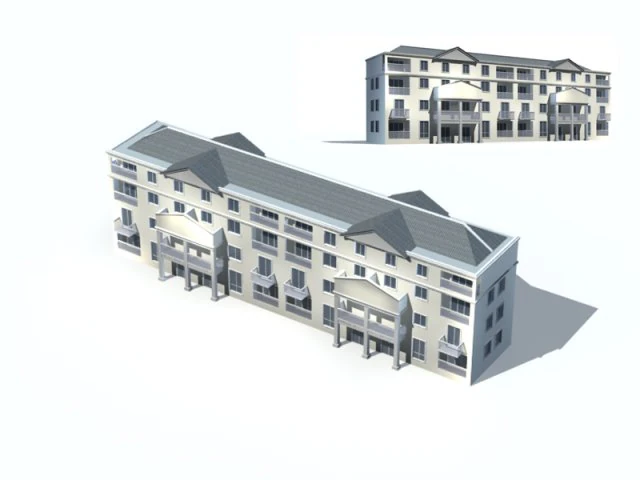 city construction - large real estate residences 5 3D Model .c4d .max .obj .3ds .fbx .stl .blend 