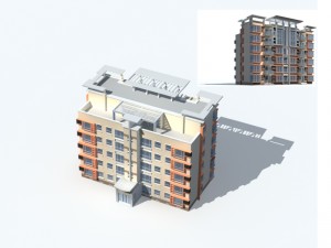 city construction - large real estate residences 6 Modello 3D