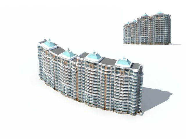 city construction - large real estate residences 7 3D Модель .c4d .max .obj .3ds .fbx .stl .blend 
