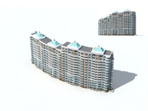 city construction - large real estate residences 7 3D Model