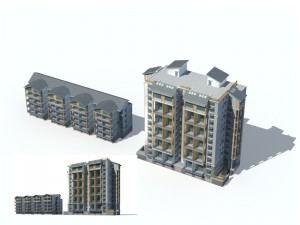 city construction - large real estate residences 8 3D मॉडल