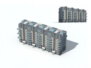 city construction - large real estate residences 9 3D-Modell