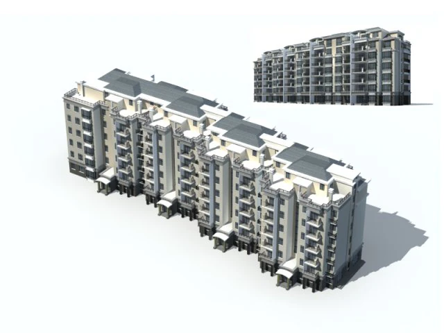 city construction - large real estate residences 10 3D Model .c4d .max .obj .3ds .fbx .stl .blend 
