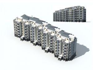 city construction - large real estate residences 10 3D Model