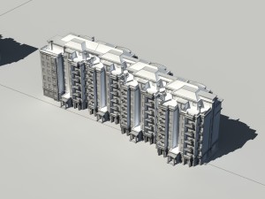 city construction - large real estate residences 10 Model 3D