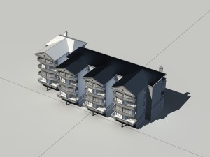 city construction - large real estate residences 13 3D Модель