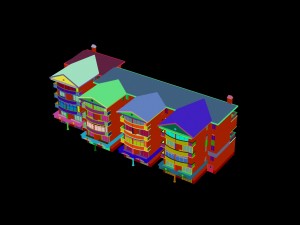 city construction - large real estate residences 13 3D Модель