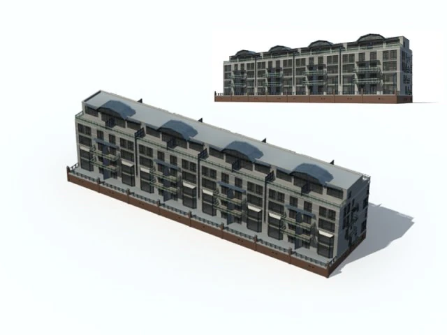 city construction - large real estate residences 17 3D Model .c4d .max .obj .3ds .fbx .stl .blend