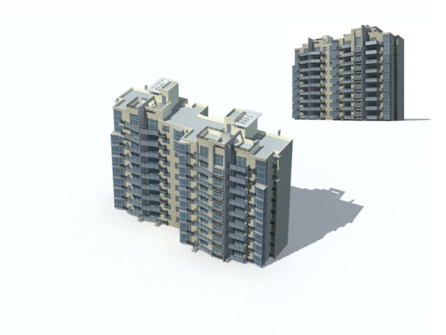 city construction - large real estate residences 20 Modelo 3D .c4d .max .obj .3ds .fbx .stl .blend 
