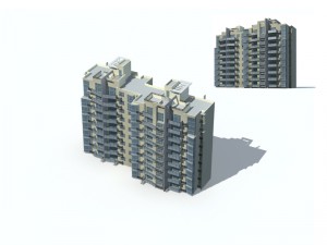 city construction - large real estate residences 20 Modèle 3D