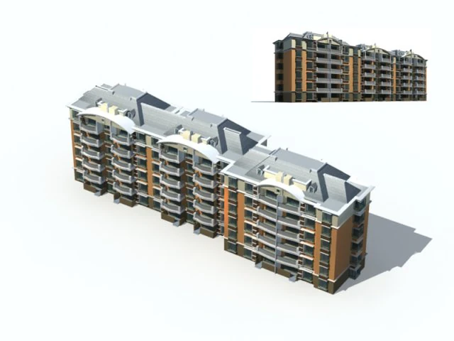 city construction - large real estate residences 22 3D Model .c4d .max .obj .3ds .fbx .stl .blend 
